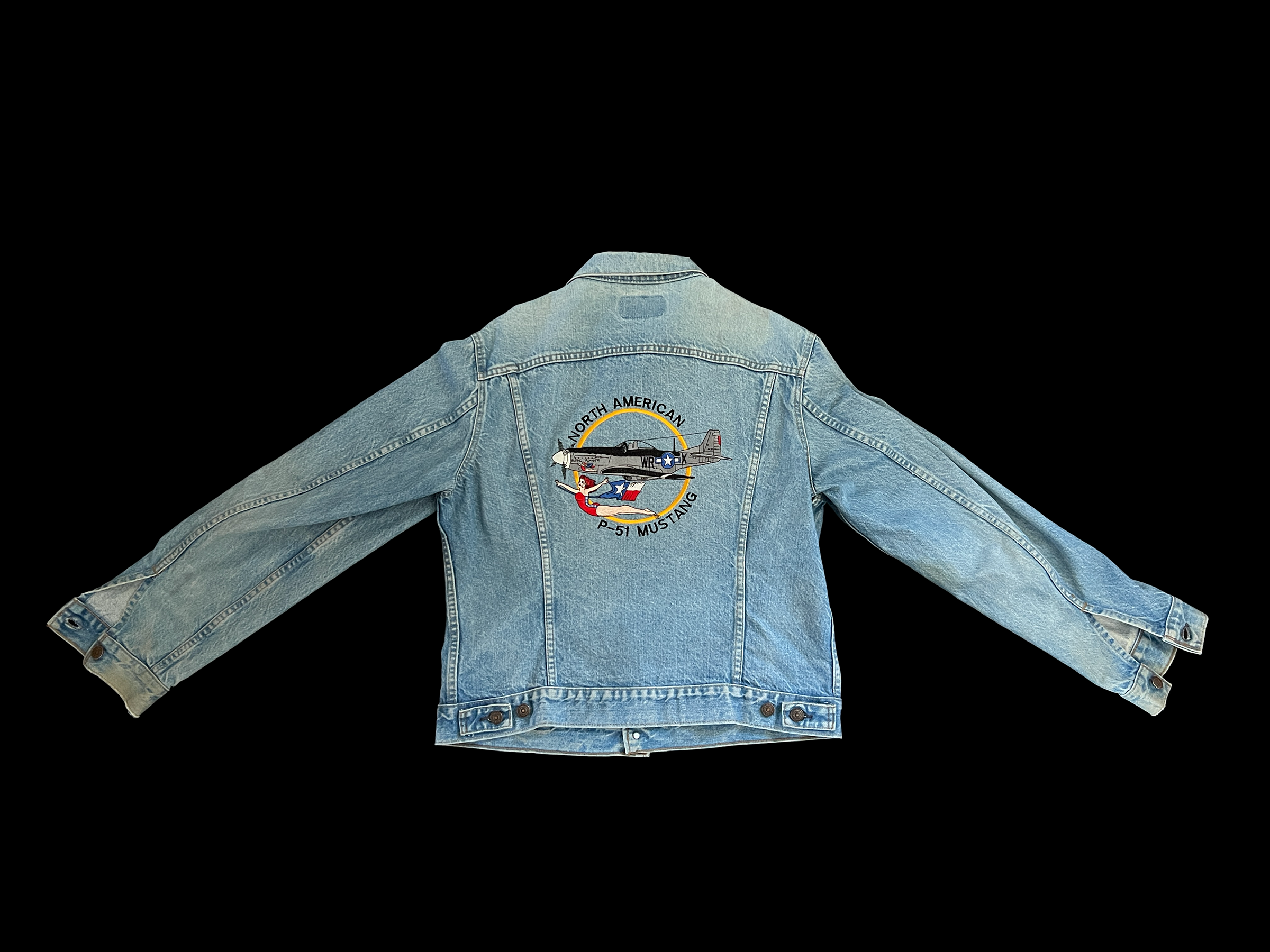Blue  denim shirt embroidery